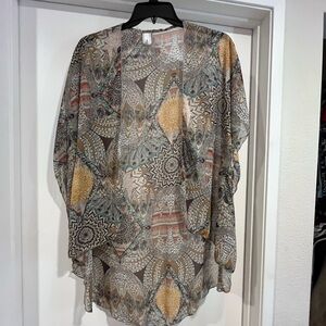 Poshmark Title: Minimi USA Sheer Boho Kimono Cover-Up Size Large